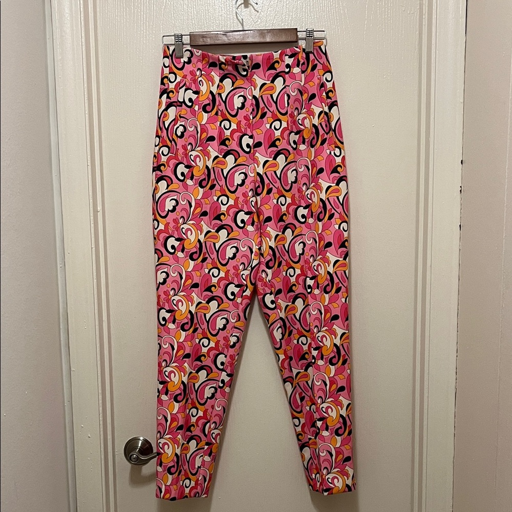 Zara Pink and Orange Swirl Pants